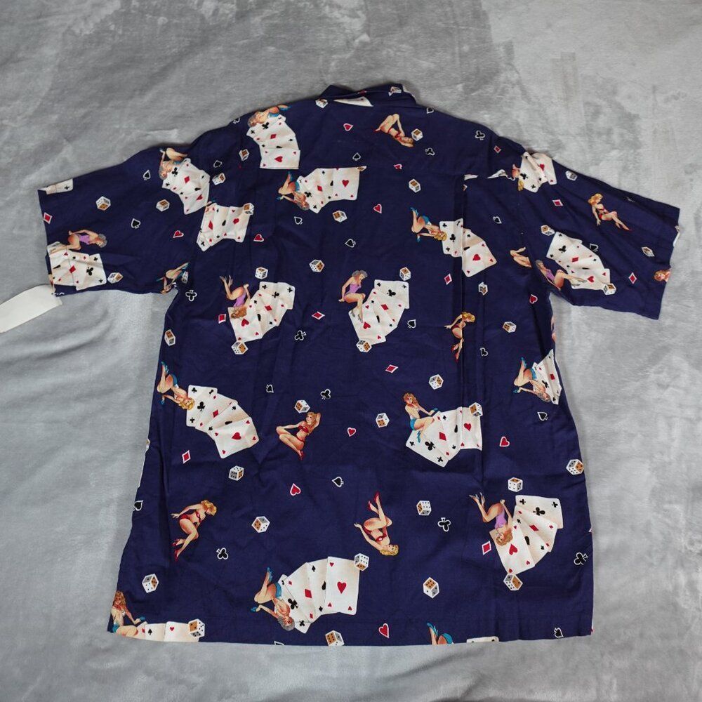 Vintage Weekender Traveler Camp Shirt Mens L Rayon Hot Girls Loop Collar NEW - Picture 5 of 9